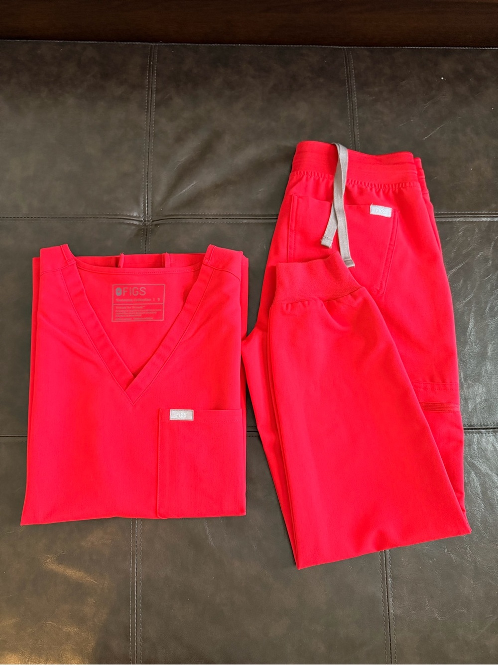 FIGS in Bright Red - Soft Two-Piece